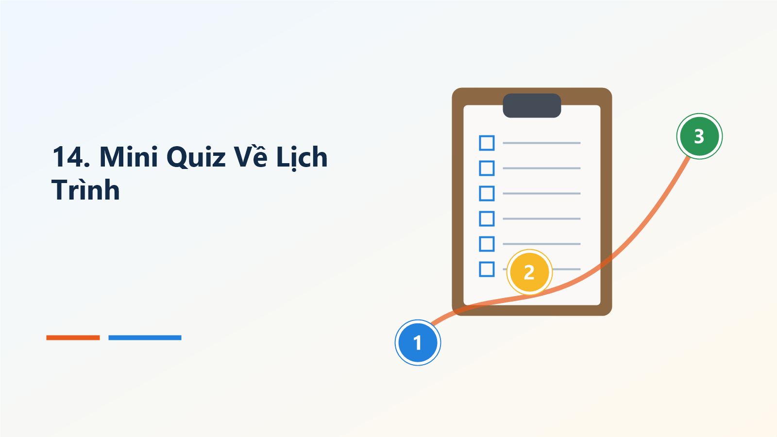 14. Mini Quiz Về Lịch Trình
