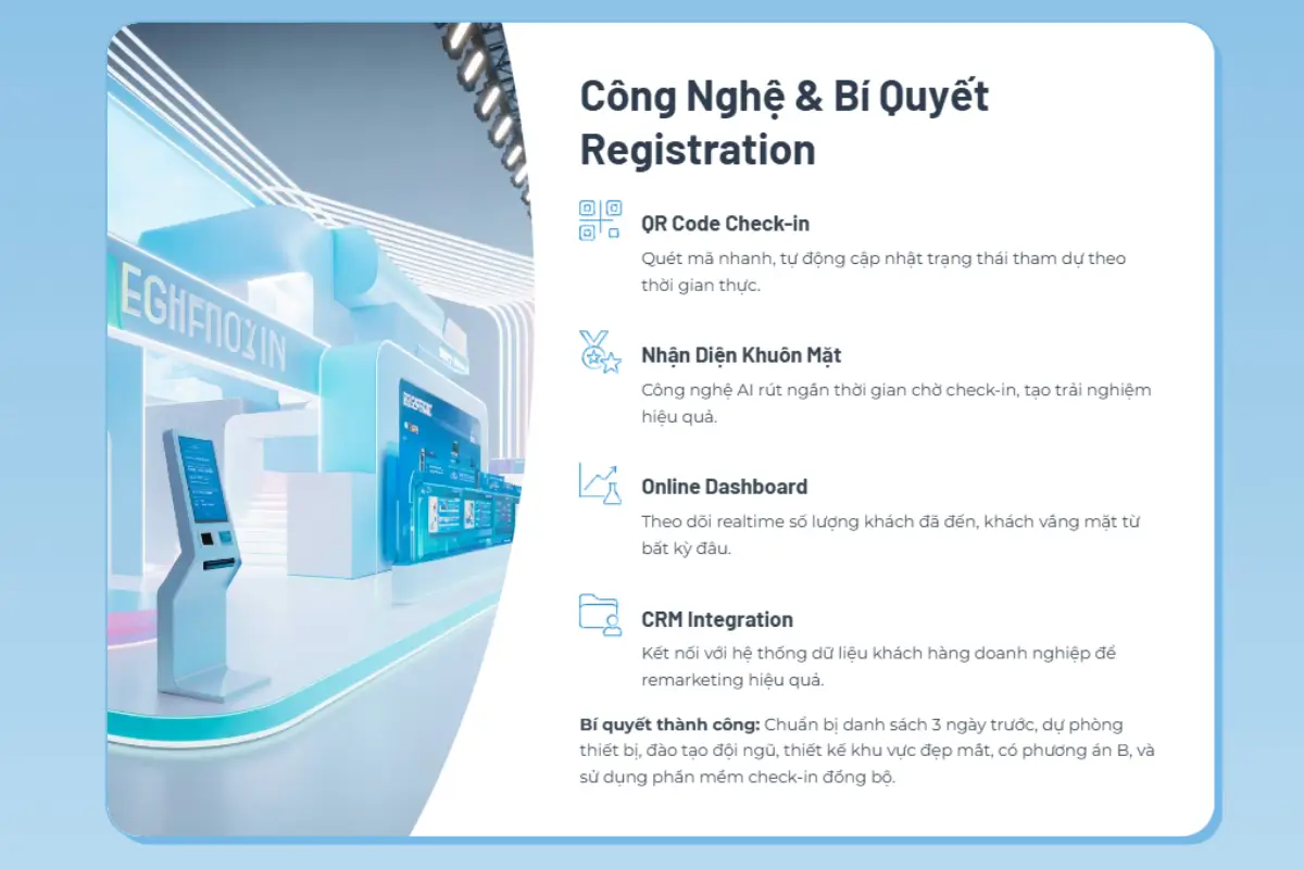 Công nghệ hỗ trợ Registration sự kiện hiện đại