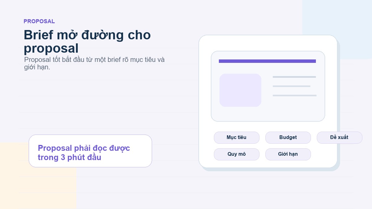 Sơ đồ brief team building giúp proposal sát nhu cầu