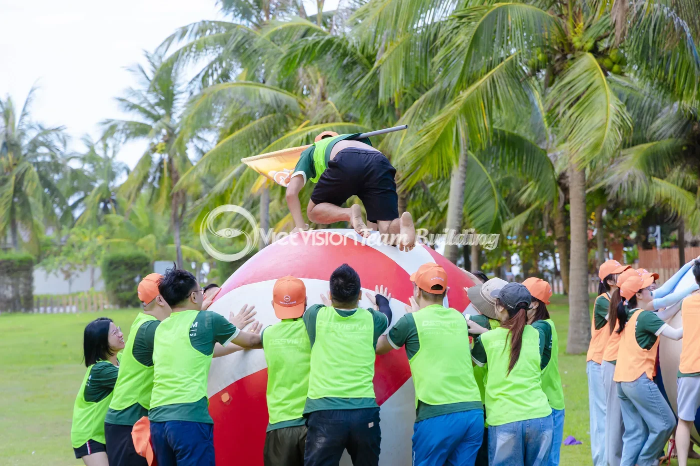 Các thành viên phối hợp trong hoạt động team building