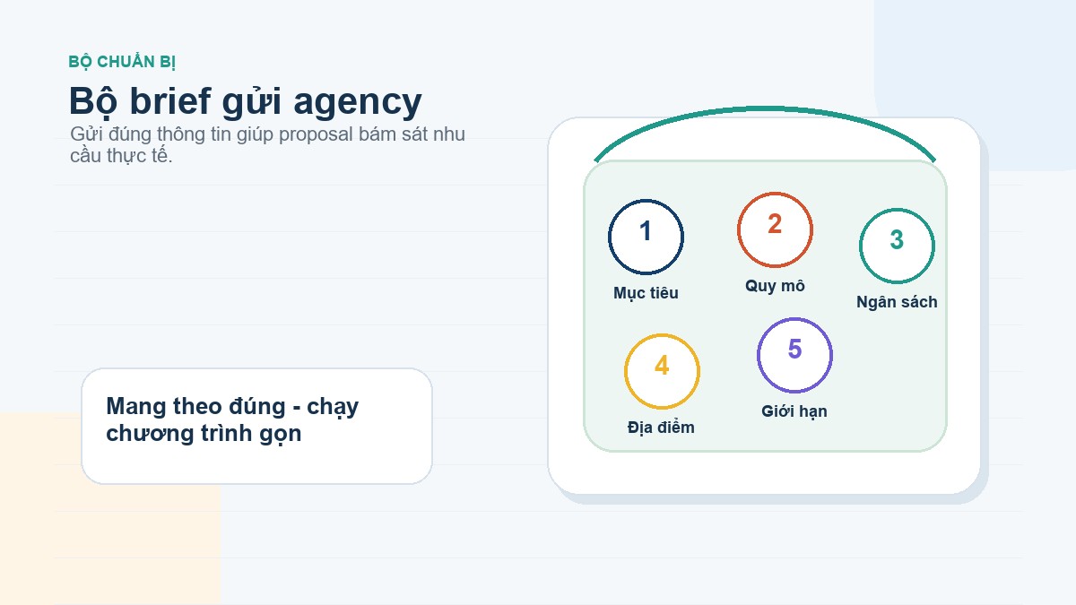 Bảng thông tin cần gửi agency khi thuê tổ chức team building