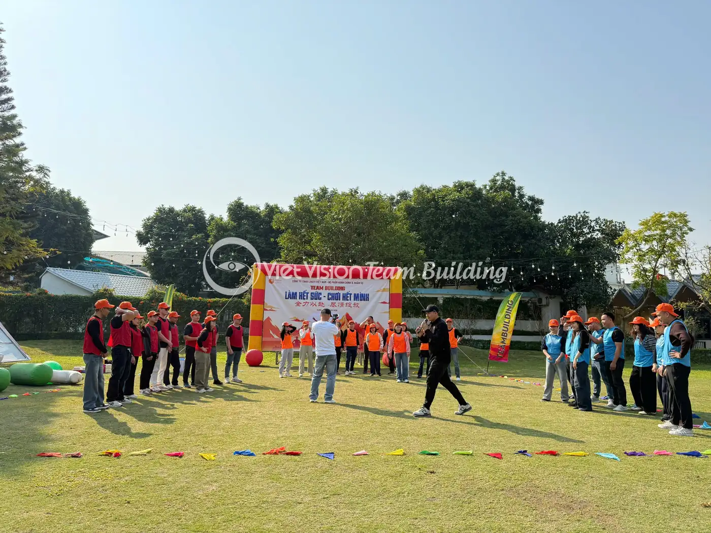 trò chơi Squid Game team building dạng line game cho đoàn đông